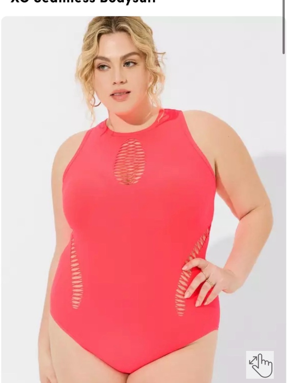 Torrid Sleeveless Cutout Bodysuit in Coral